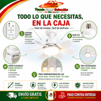 💨💡VENTILADOR DE TECHO CON LÁMPARA LED:💨💡 Intensidad Ajustable, Control Remoto - ¡Instala en segundos! (NUEVO)💨💡