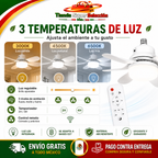 💨💡VENTILADOR DE TECHO CON LÁMPARA LED:💨💡 Intensidad Ajustable, Control Remoto - ¡Instala en segundos! (NUEVO)💨💡