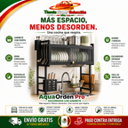 🍽️ AquaOrden Pro™ | Escurridor de Acero de 2 Niveles ✨ Más Orden y Espacio en tu Cocina🍽️